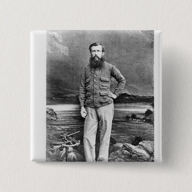 Portrait of John Hanning Speke 2 Inch Square Button (Front)
