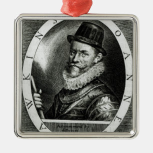 Portrait of John Hawkins Metal Ornament