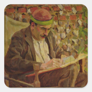 Portrait of John Maynard Keynes (1883-1946) (oil o Square Sticker