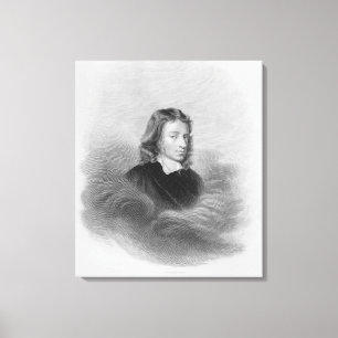 Portrait of John Milton (1608-74) engraved by the Canvas Print