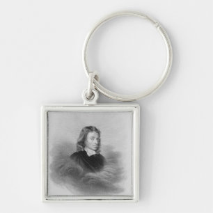 Portrait of John Milton (1608-74) engraved by the Keychain