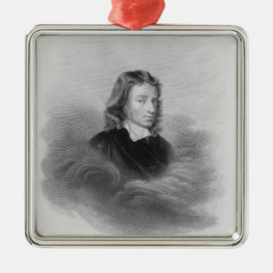 Portrait of John Milton (1608-74) engraved by the Metal Ornament
