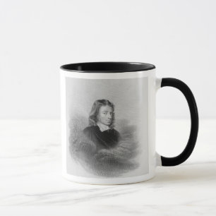 Portrait of John Milton (1608-74) engraved by the Mug