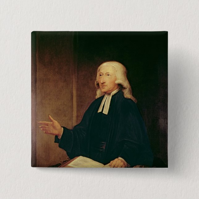 Portrait of John Wesley  1788 2 Inch Square Button (Front)