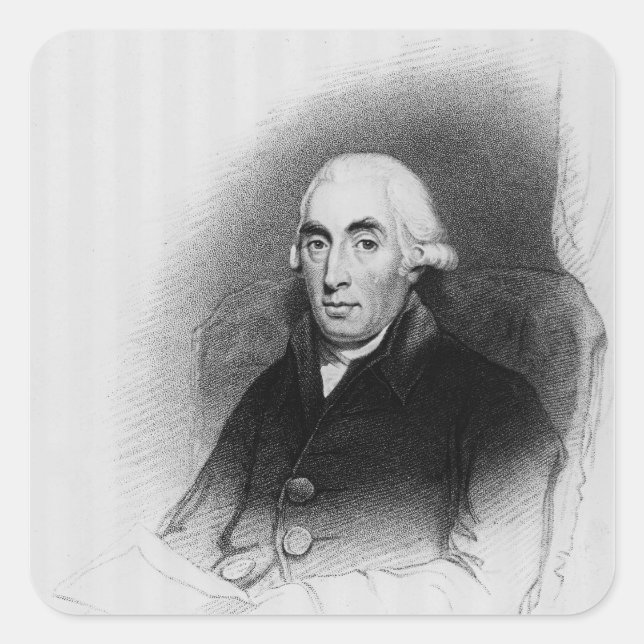 Portrait of Joseph Black Square Sticker (Front)