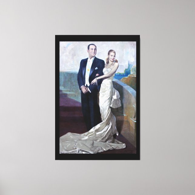 Portrait of Juan Domingo Perón and Eva Duarte Canvas Print (Front)