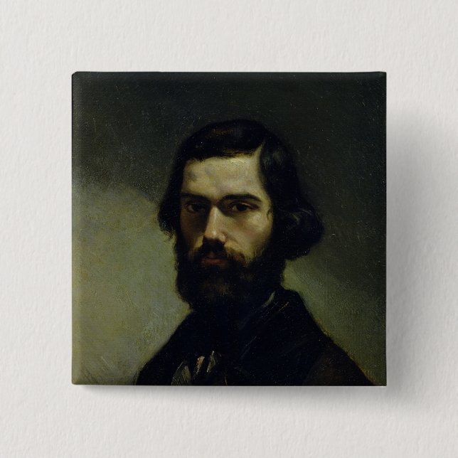 Portrait of Jules Valles  c.1861 2 Inch Square Button (Front)