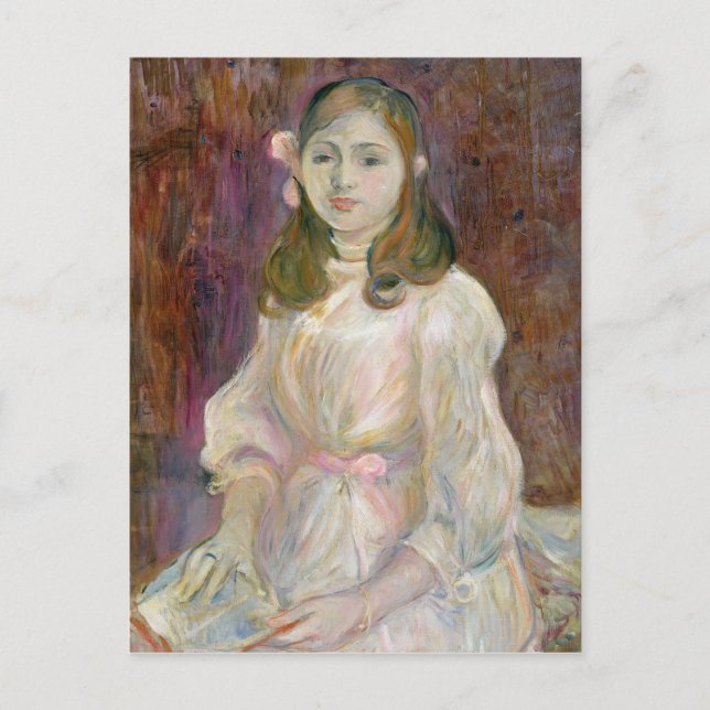 Portrait of Julie Manet  Holding a Book, 1889 Postcard (Front)