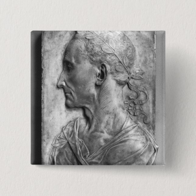 Portrait of Julius Caesar 2 Inch Square Button (Front)