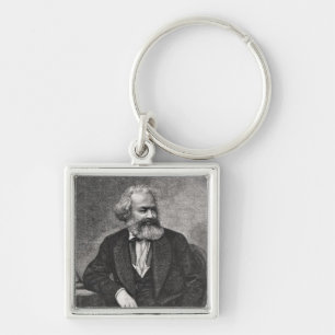 Portrait of Karl Marx  1857 Keychain