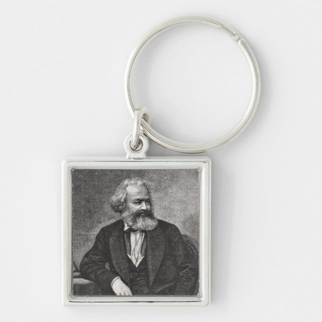 Portrait of Karl Marx  1857 Keychain (Front)