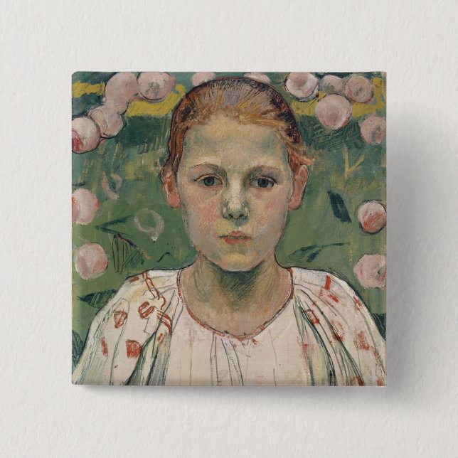 Portrait of Kathe von Bach | In the Garden 2 Inch Square Button (Front)