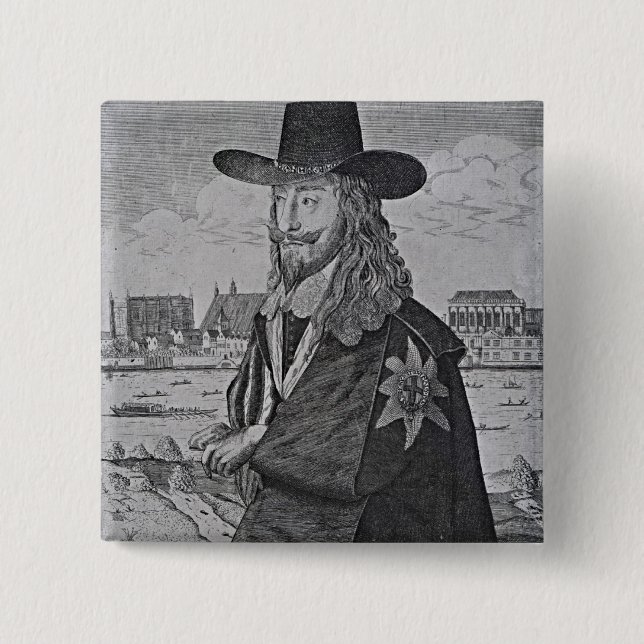 Portrait of King Charles I 2 Inch Square Button (Front)