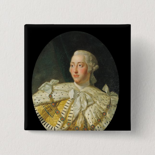 Portrait of King George III  after 1760 2 Inch Square Button (Front)