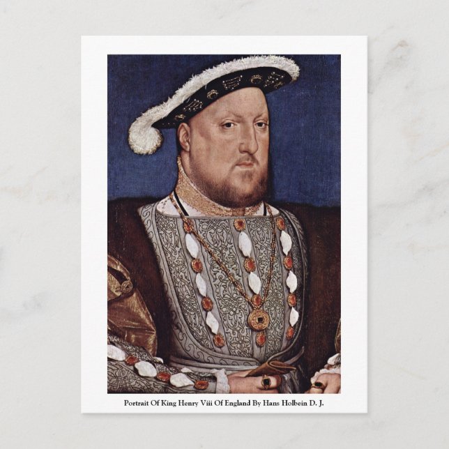 Portrait Of King Henry Viii Of England Postcard (Front)