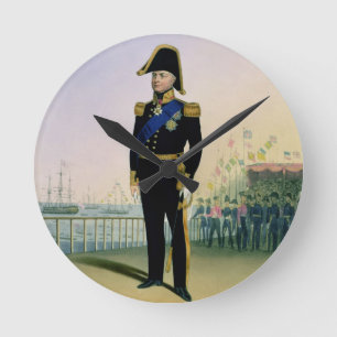 Portrait of King William IV (1765-1837) plate 14 f Round Clock