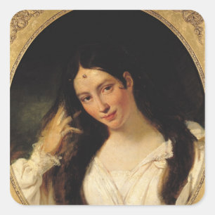 Portrait of 'La Malibran' Square Sticker