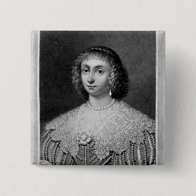 Portrait of Lady Viscountess Falkland 2 Inch Square Button (Front)