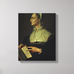Portrait of Laura Battiferri, c.1555-60 (panel) Canvas Print