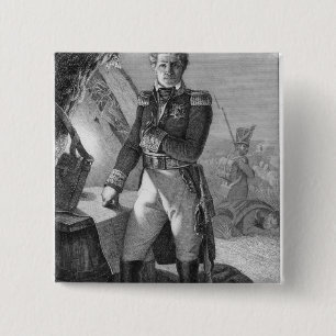 Portrait of Laurent de Gouvion Saint-Cyr 2 Inch Square Button