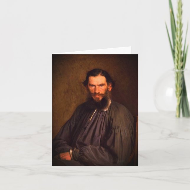 Portrait of Leo Tolstoy (by Ivan Kramskoi, 1873) Note Card (Front)