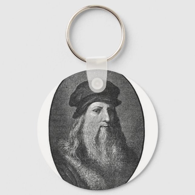 Portrait of Leonardo da vinci Keychain (Front)