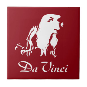 Portrait of Leonardo Da Vinci Tile