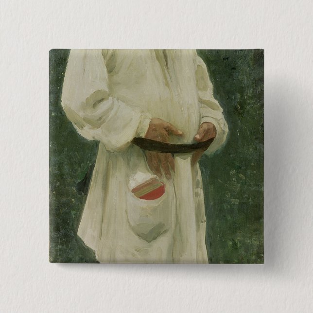 Portrait of Lev Tolstoy  1901 2 Inch Square Button (Front)