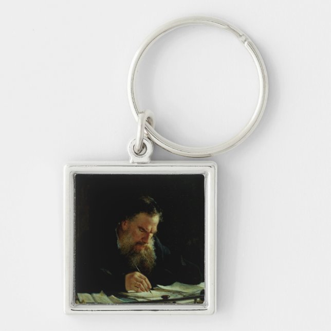 Portrait of Lev Tolstoy Keychain (Front)