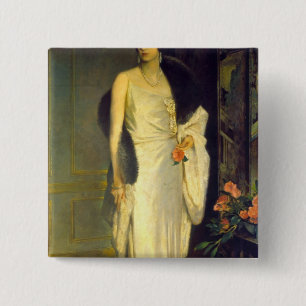 Portrait of Loelia, Duchess of Westminster 2 Inch Square Button