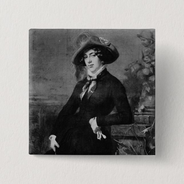 Portrait of Lola Montez , 1844 2 Inch Square Button (Front)