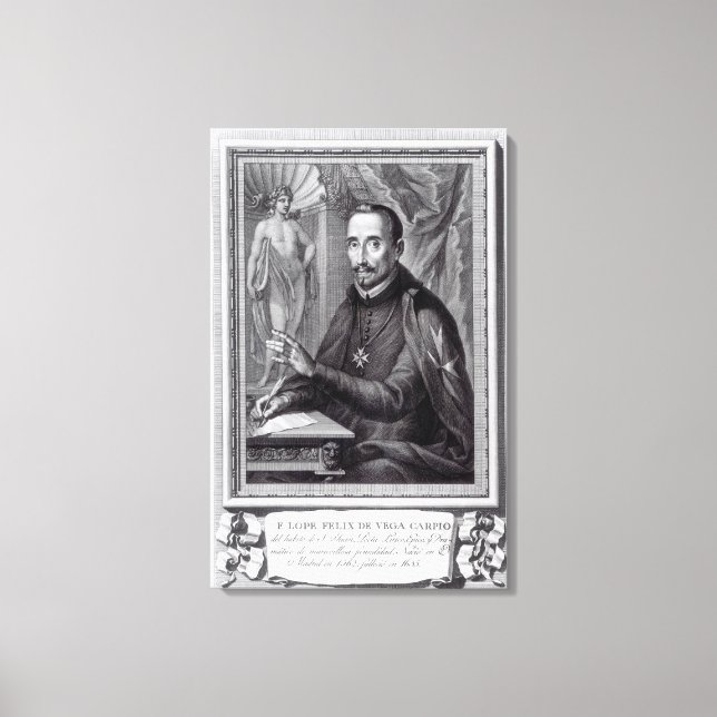 Portrait of Lope Felix de Vega Carpio Canvas Print (Front)