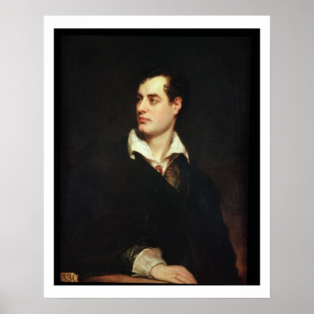 Portrait of Lord Byron (1788-1824) (oil on canvas) Poster (Front)