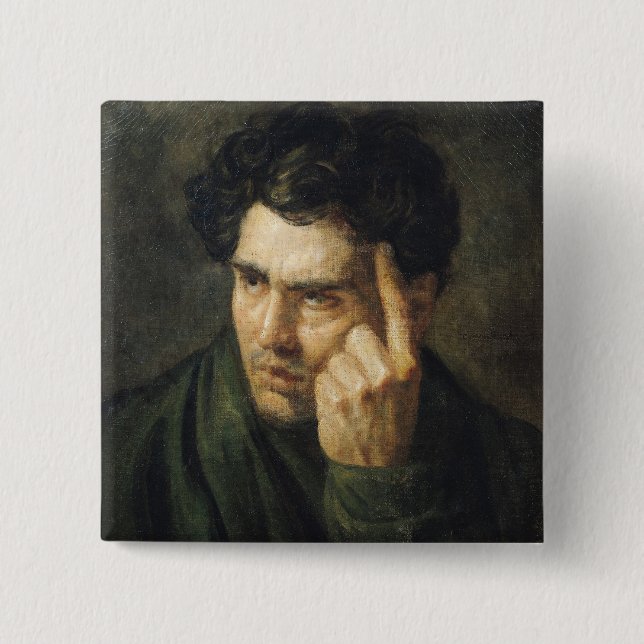 Portrait of Lord Byron 2 Inch Square Button (Front)