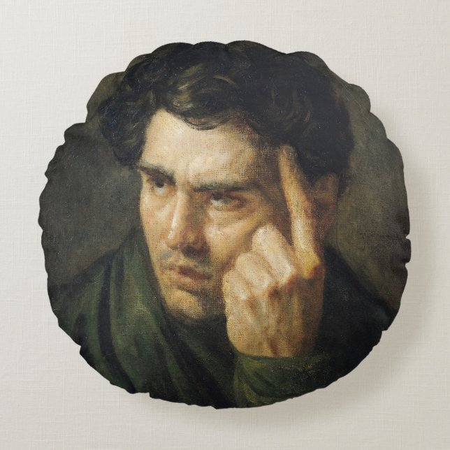 Portrait of Lord Byron Round Pillow (Front)