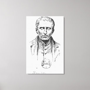 Portrait of Louis Braille Canvas Print