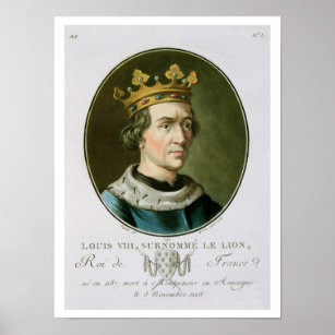 Portrait of Louis VIII, Called 'Le Lion', King of Poster