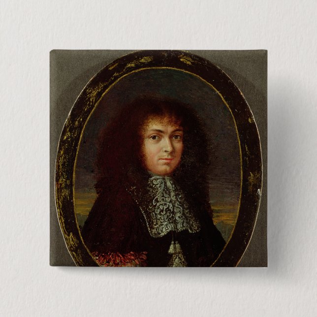 Portrait of Louis XIV 2 Inch Square Button (Front)
