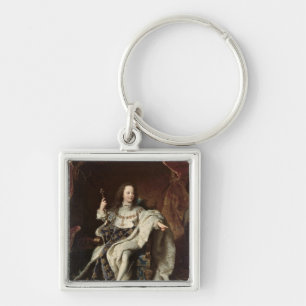 Portrait of Louis XV  in Coronation Robes, 1715 Keychain