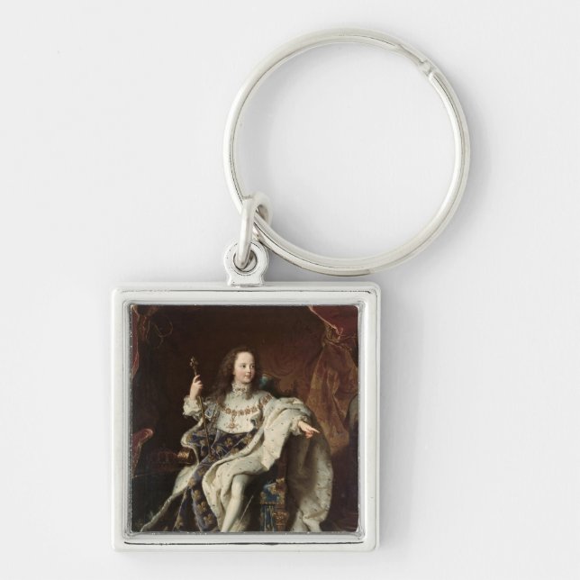 Portrait of Louis XV  in Coronation Robes, 1715 Keychain (Front)