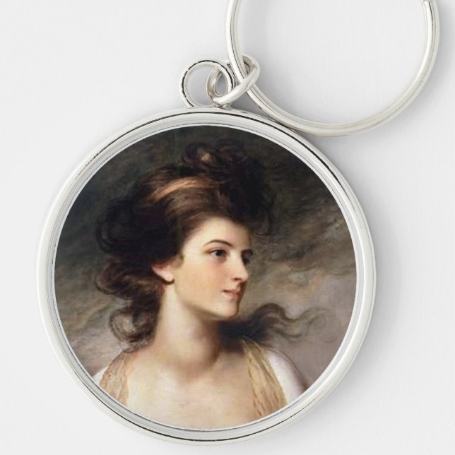 Portrait of Lovely French Lady Keychain (Front)