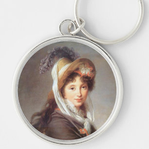 Portrait of Lovely French Lady Keychain