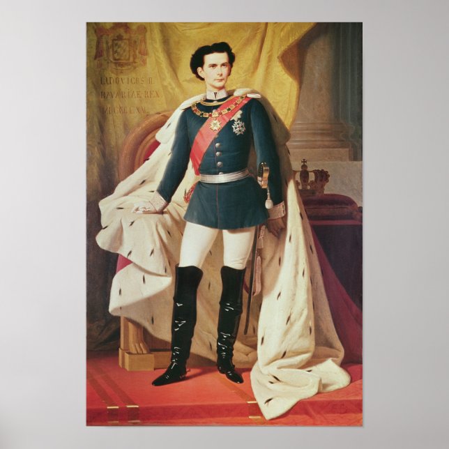 Portrait of Ludwig II of Bavaria in uniform Poster (Front)