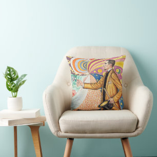 Portrait of M. Félix Fénéon in 1890 by Paul Signac Throw Pillow