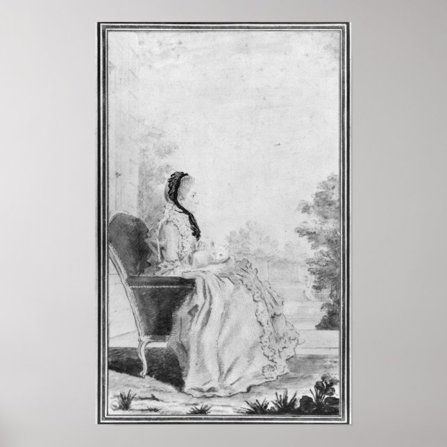 Portrait of Madame du Deffand, 1760 Poster (Front)