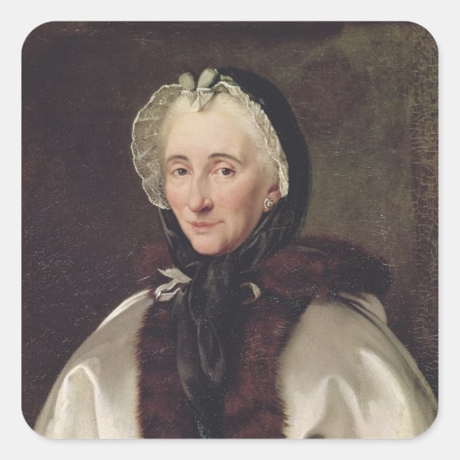 Portrait of Madame Francoise de Graffigny Square Sticker (Front)