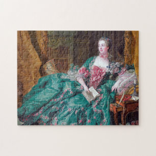 Portrait of Madame Pompadour, Boucher, 1756 Jigsaw Puzzle