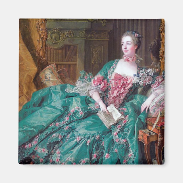 Portrait of Madame Pompadour, Boucher, 1756 Magnet (Front)
