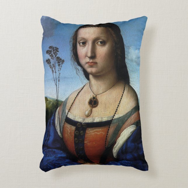 Portrait of Maddalena Doni by Raphael Sanzio Accent Pillow (Front(Vertical))