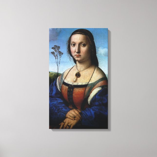 Portrait of Maddalena Doni by Raphael Sanzio Canvas Print (Front)